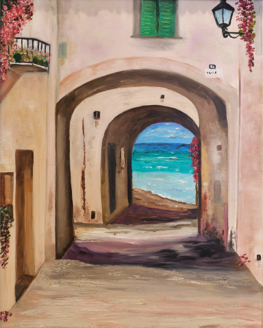 Camino al Mar, óleo sobre lienzo, Ángela Navarro