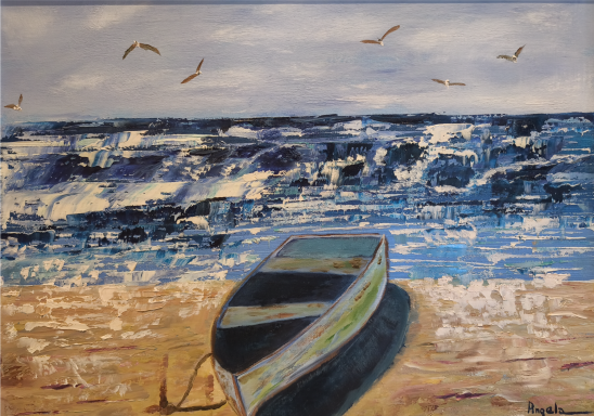 Playa, óleo sobre lienzo, Ángela Navarro