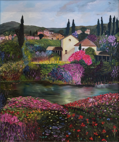 La Villa - Óleo sobre lienzo Ángela Navarro