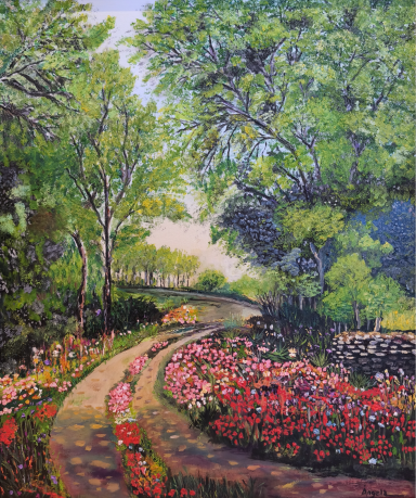 Paseo por París - Óleo sobre lienzo, Ángela Navarro